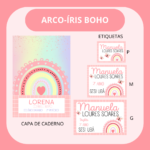 Arquivo Etiqueta Escolar  ARCO-ÍRIS BOHO