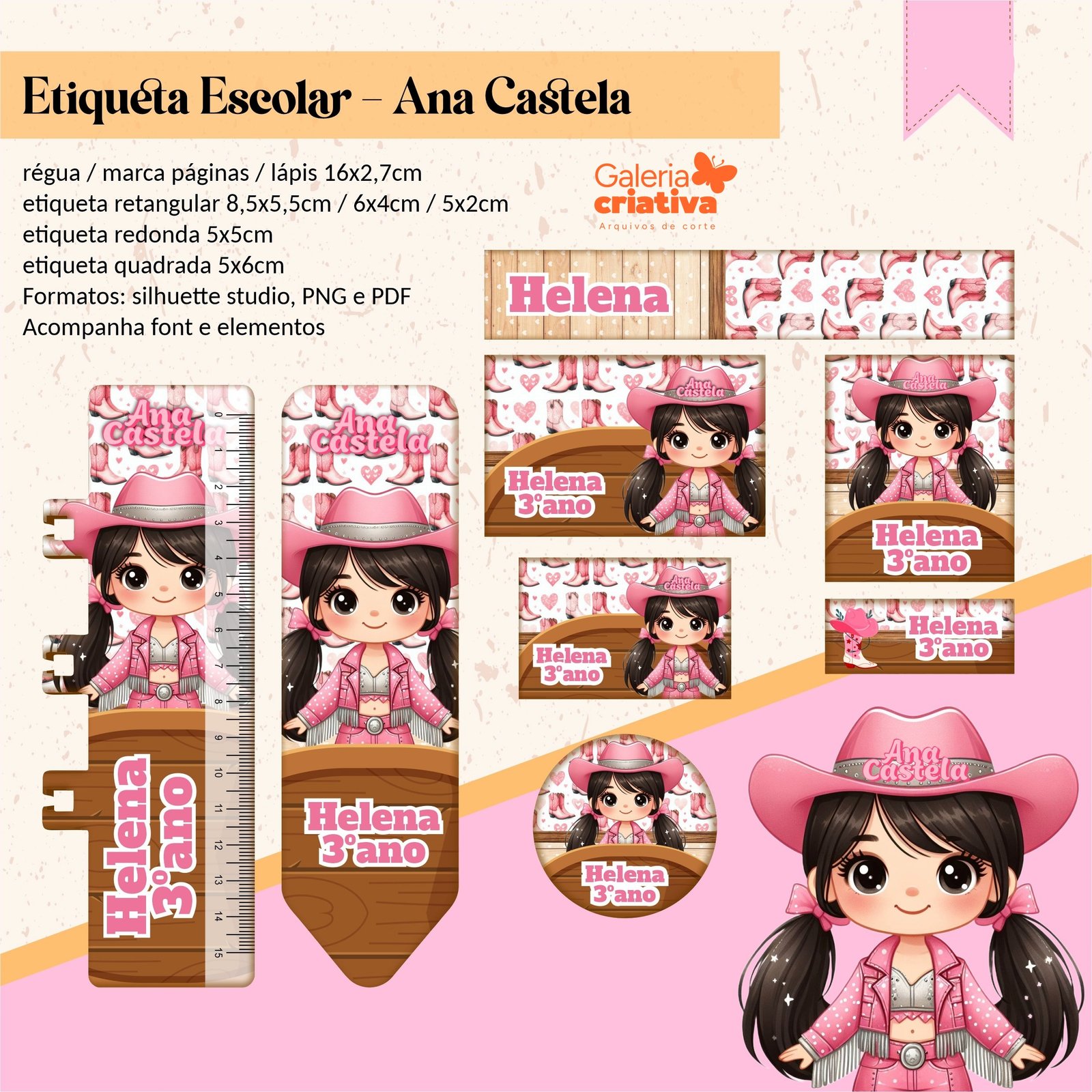 1 - Ana Castela Arquivo Etiqueta Escolar Ana Castela - Imagem 1