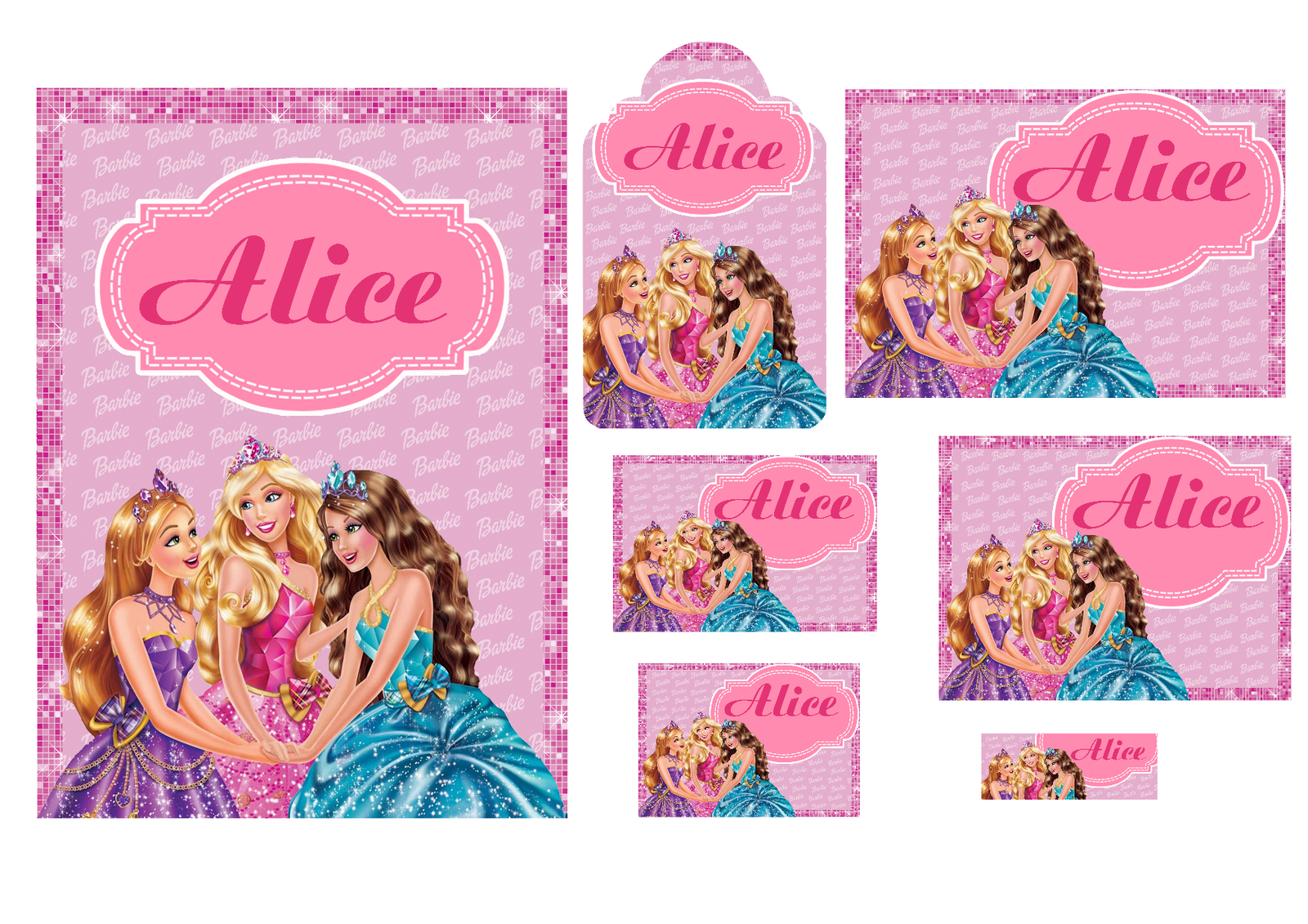 1 - Barbie Arquivo Etiqueta Escolar Barbie - Imagem 1