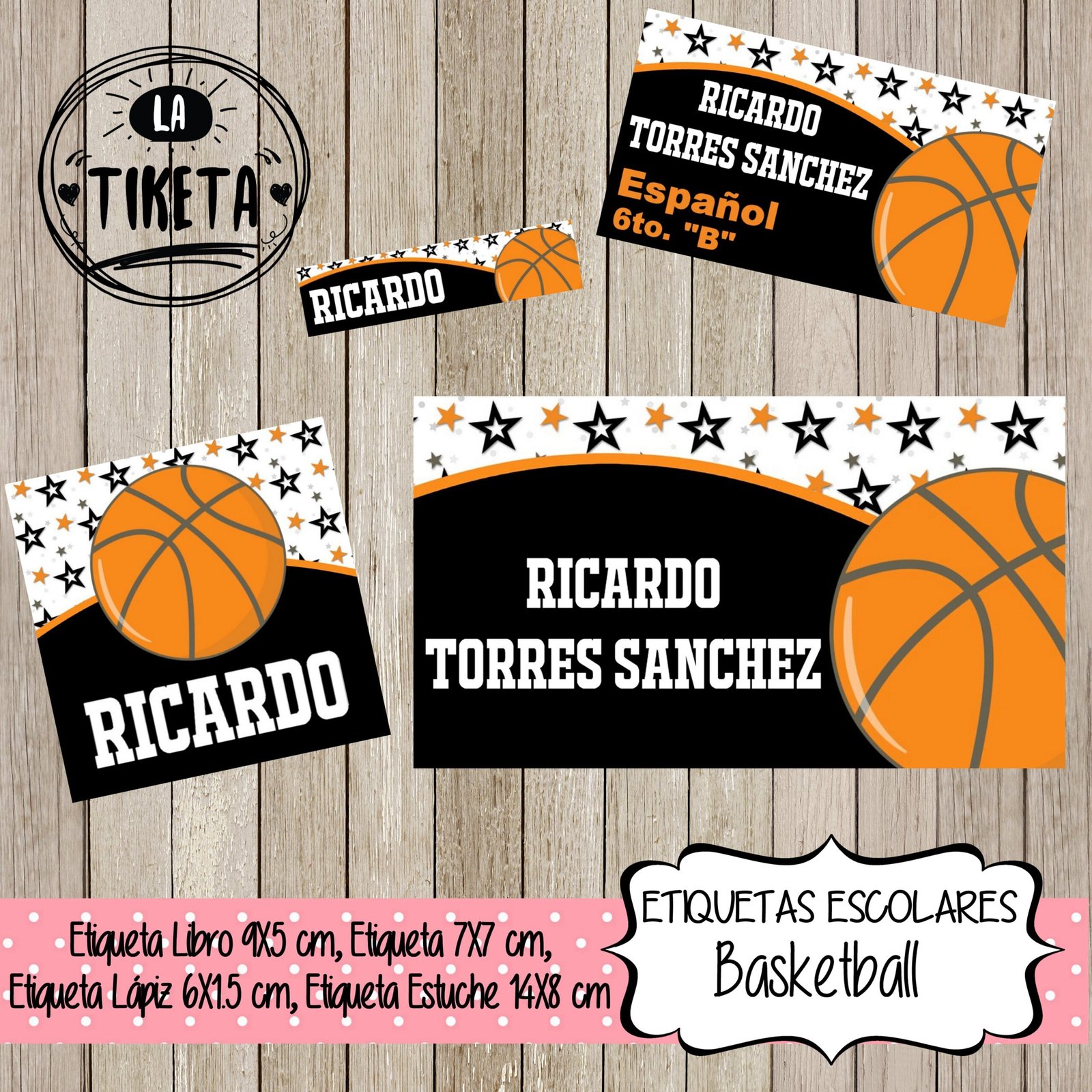 1 - Basketball Arquivo Etiqueta Escolar Basketball - Imagem 1