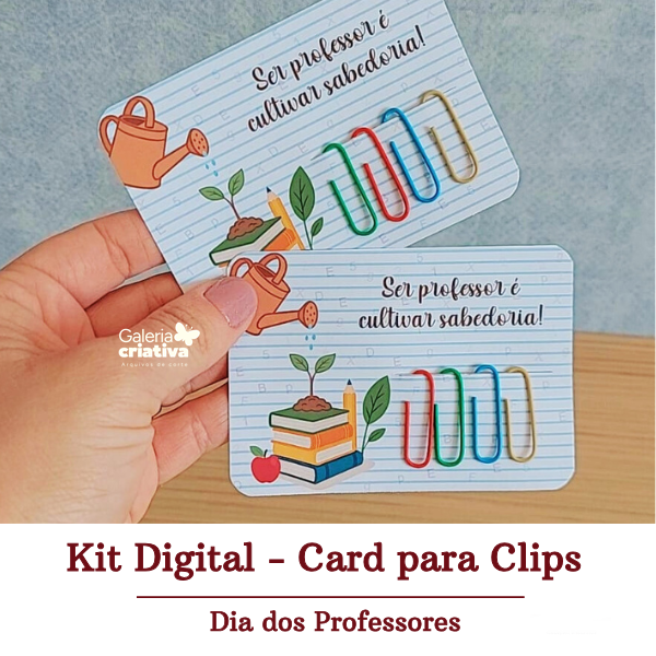 1 - Cartão para Clips Arquivo Dia dos Professores Card Clips - Imagem 1