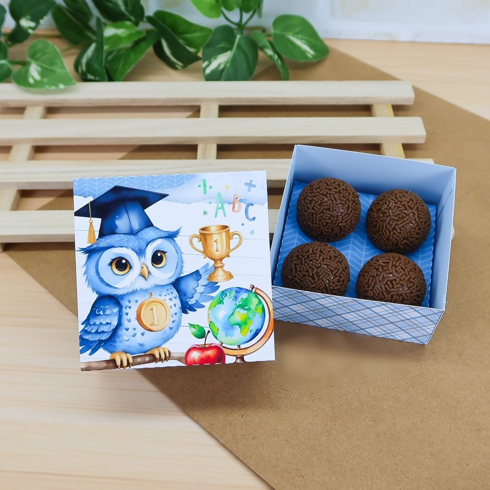 10 Caixa para 4 doces Arquivo Dia dos Professores Caixa 4 Doces - Imagem 1