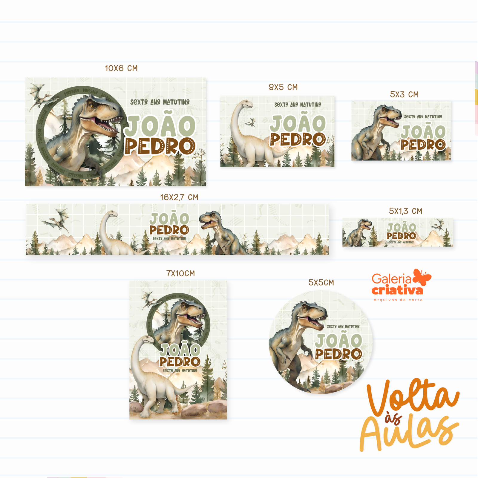 10 - DINOSSAURO Arquivo Etiqueta Escolar DINOSSAURO - Imagem 1