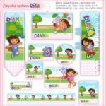 Arquivo Etiqueta Escolar Dora Aventureira