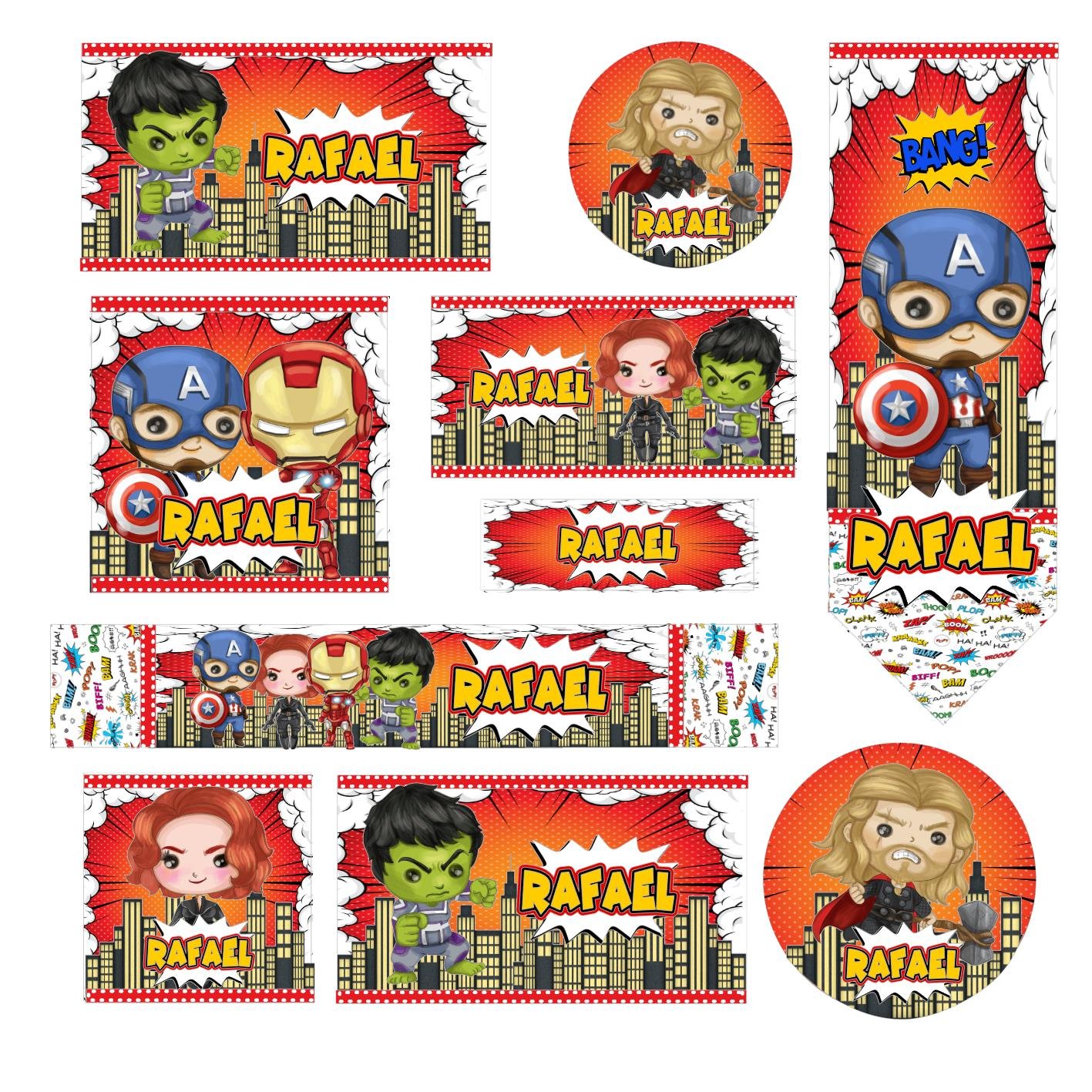10 - Heróis Cute Arquivo Etiqueta Escolar Heróis Cute - Imagem 1