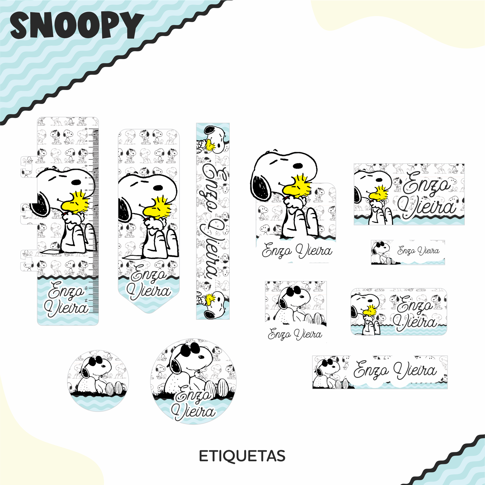 10 - SNOOPY Arquivo Etiqueta Escolar SNOOPY - Imagem 1