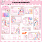 Arquivo Etiqueta Escolar UNICÓRNIO