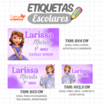 Arquivo Etiqueta Escolar PRINCESA SOFIA