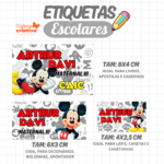 Arquivo Etiqueta Escolar  MICKEY