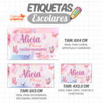 Arquivo Etiqueta Escolar  BORBOLETAS