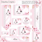 Arquivo Etiqueta Escolar Alfabeto Floral Cerejeira