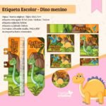 Arquivo Etiqueta Escolar Dino baby Menino