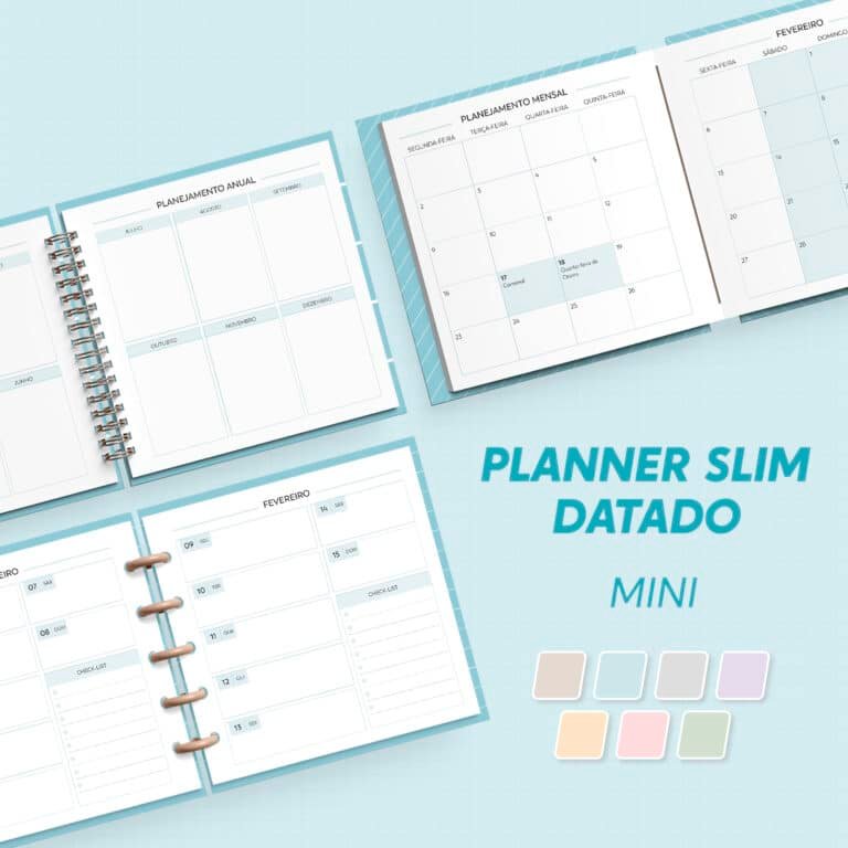 11 - Planner Slim 2027 Datado - Mini Arquivo Miolo Planner Slim 2027 Datado - MINI - Imagem 1
