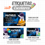 Arquivo Etiqueta Escolar ASTRONAUTA MENINO