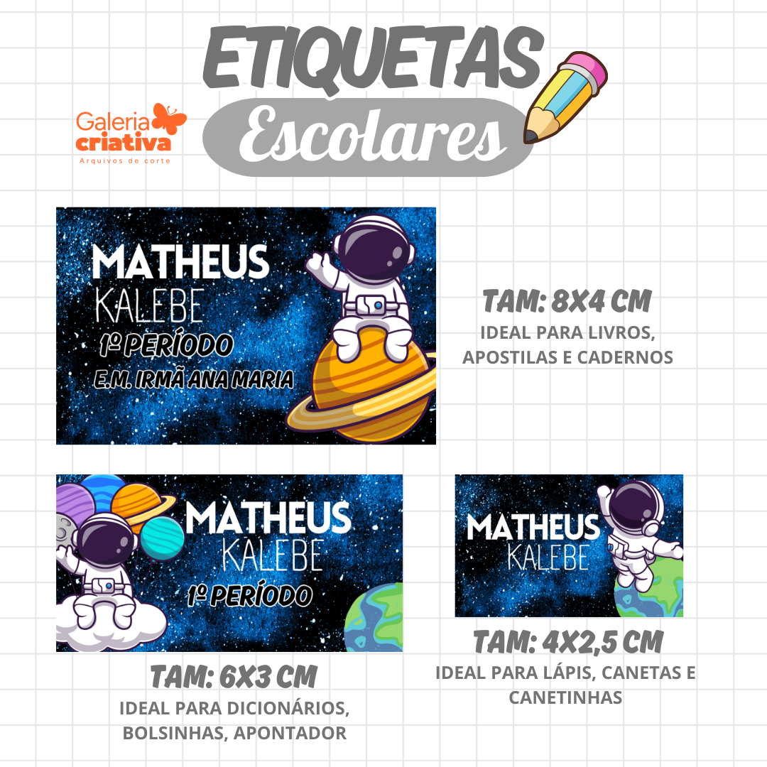 113. ASTRONAUTA MENINO Arquivo Etiqueta Escolar ASTRONAUTA MENINO - Imagem 1