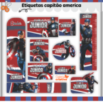 Arquivo Etiqueta Escolar CAPITÃO AMERICA