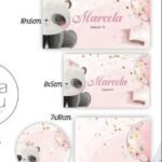 Arquivo Etiqueta Escolar Panda Rosa
