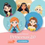 Kit Digital e Rascunhos para Plaquinhas Princesas Disney 2