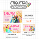 Arquivo Etiqueta Escolar PRINCESAS CANDY