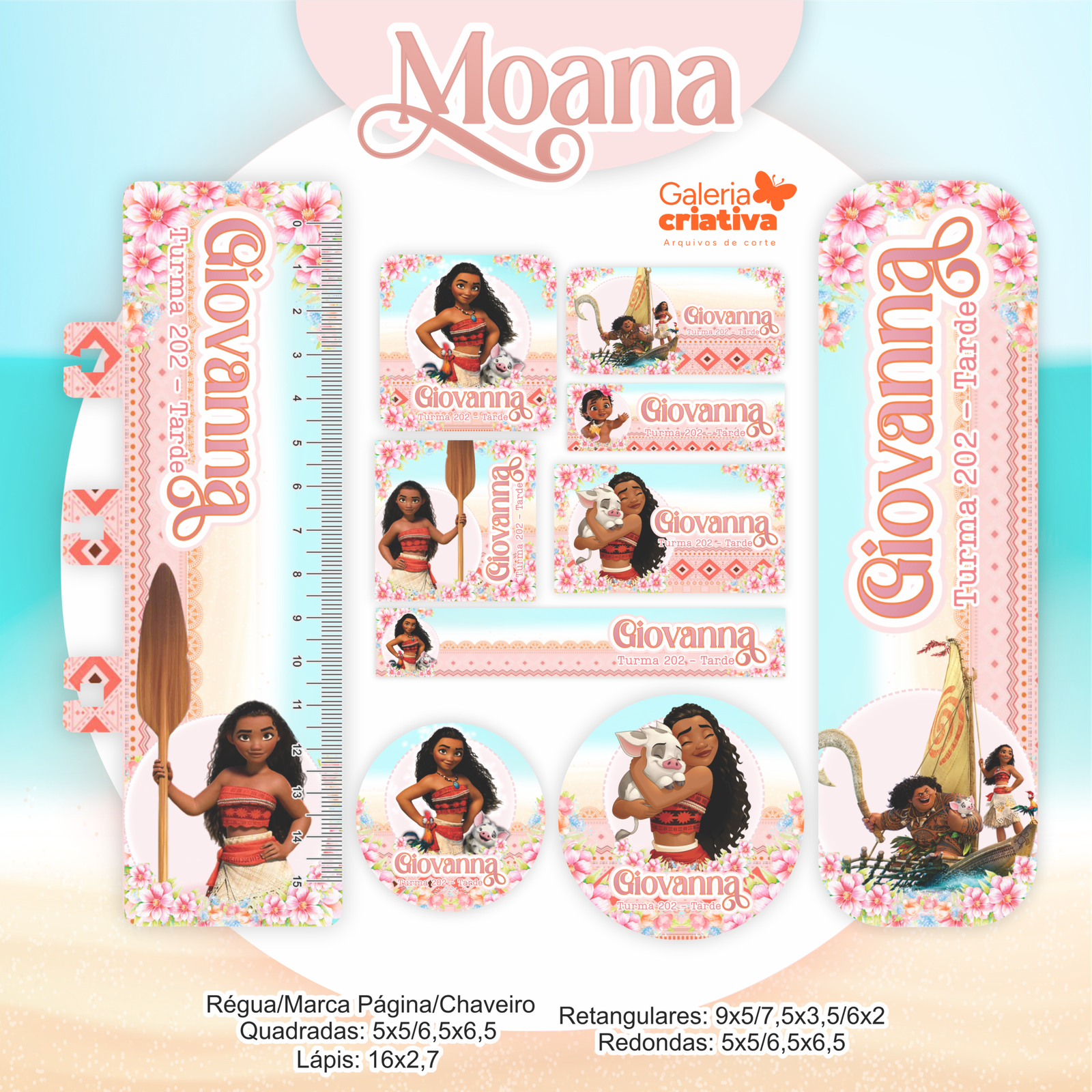 13 - MOANA Arquivo Etiqueta Escolar MOANA - Imagem 1