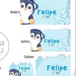 Arquivo Etiqueta Escolar  Pinguim