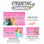 Arquivo Etiqueta Escolar PRINCESAS COLLOR