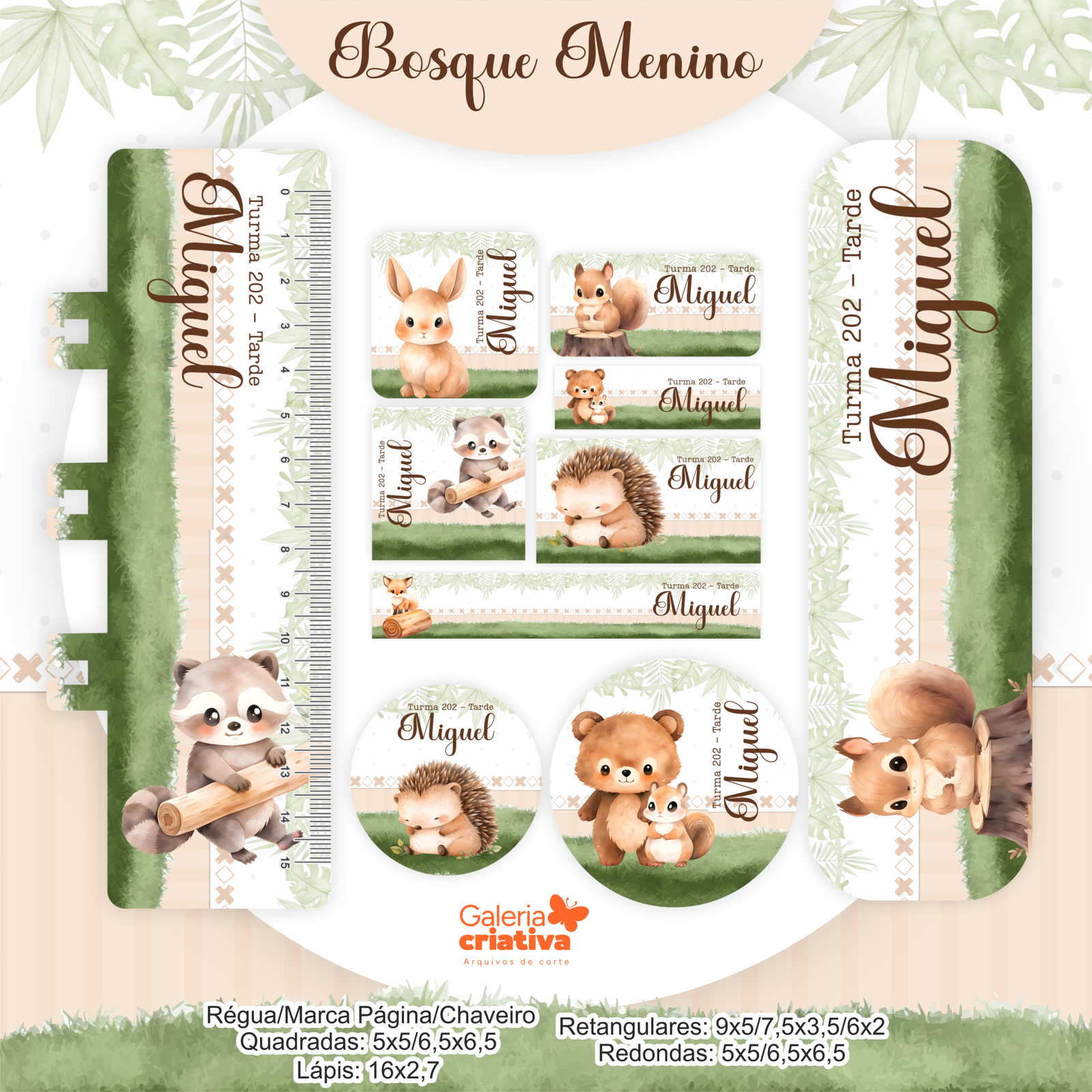 14 - BOSQUE MENINO Arquivo Etiqueta Escolar BOSQUE MENINO - Imagem 1