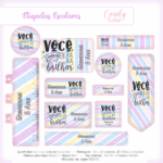 Arquivo Etiqueta Escolar Candy Color Lettering