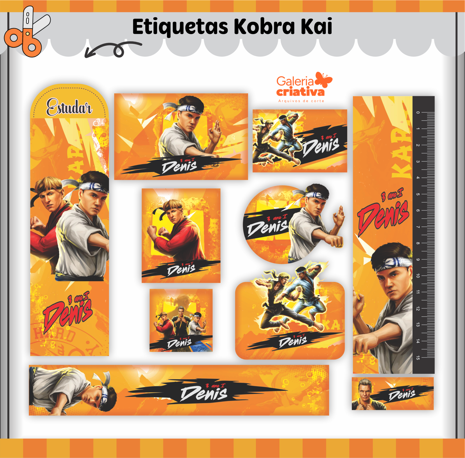 14-KOBRA KAI Arquivo Etiqueta Escolar KOBRA KAI - Imagem 1
