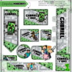 Arquivo Etiqueta Escolar Minecraft