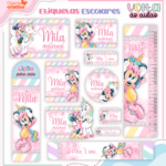 Arquivo Etiqueta Escolar MINNIE UNICORNIO