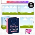 Arquivo Moldes Sacolas Presente Editável no Canva