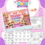 Arquivo Livrinho Paper Dolls Pets Cute - Para Colorir