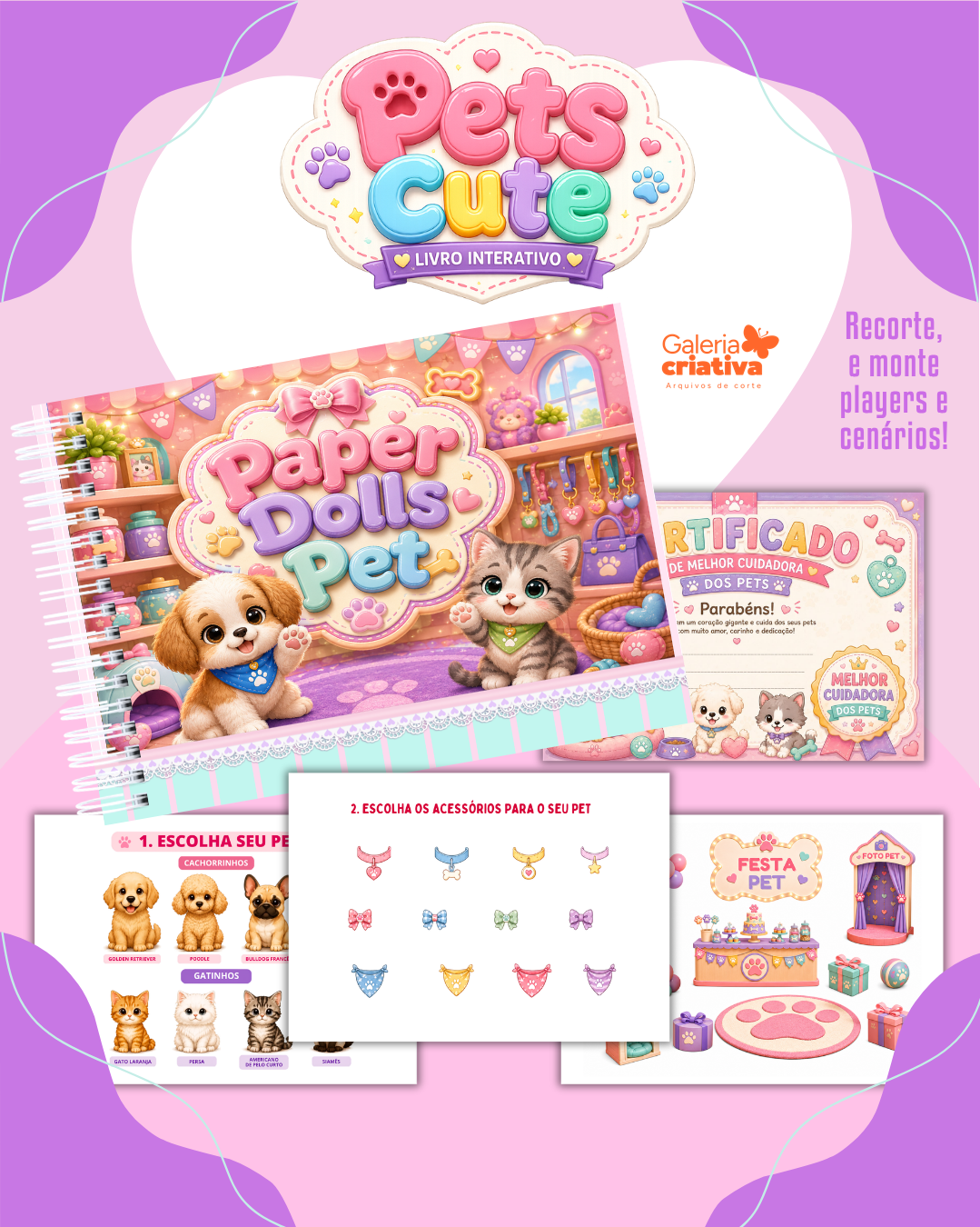 15) PETS CUTE Arquivo Papper Dolls Pets Cute - Imagem 1