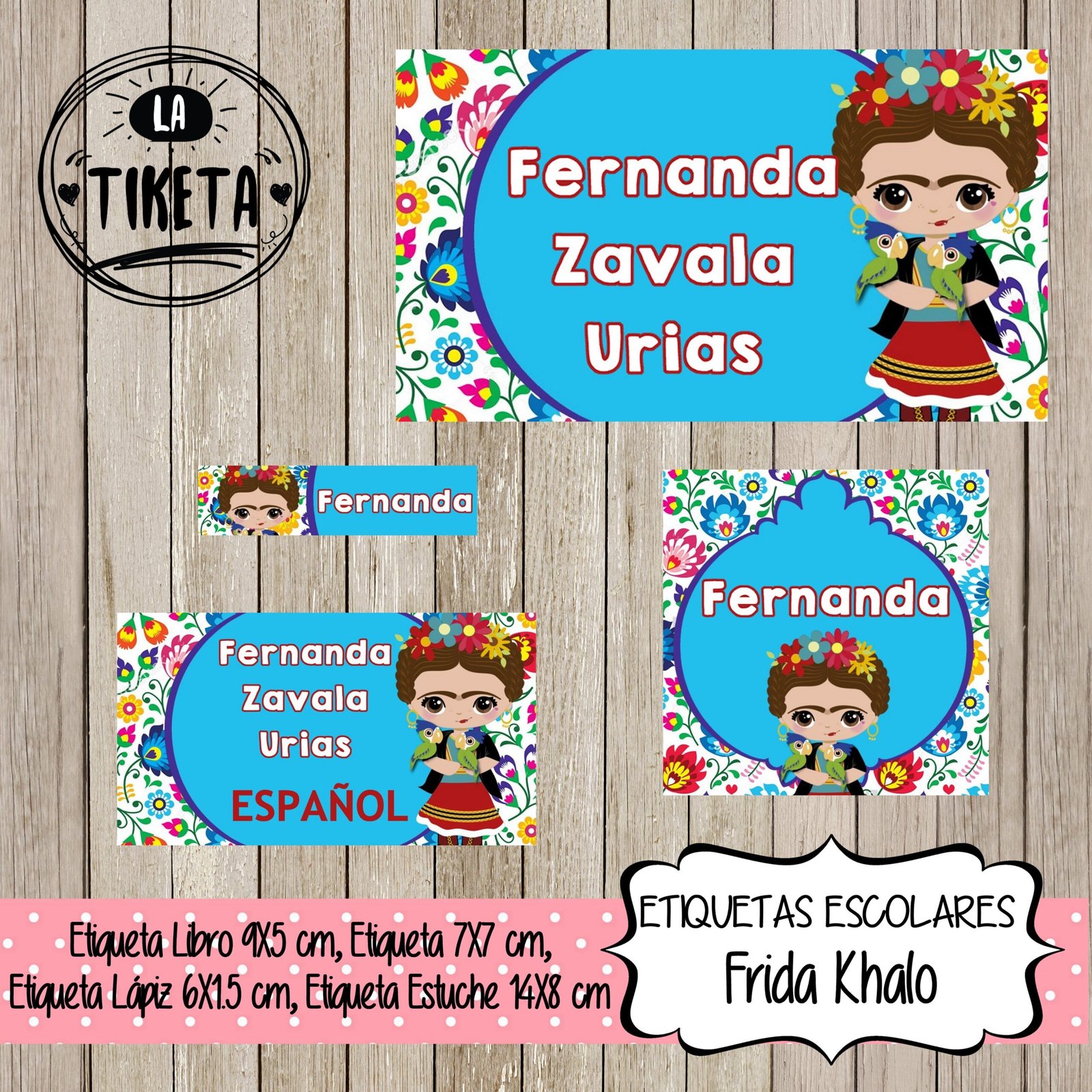 16 - Frida Khalo Arquivo Etiqueta Escolar Frida Khalo - Imagem 1