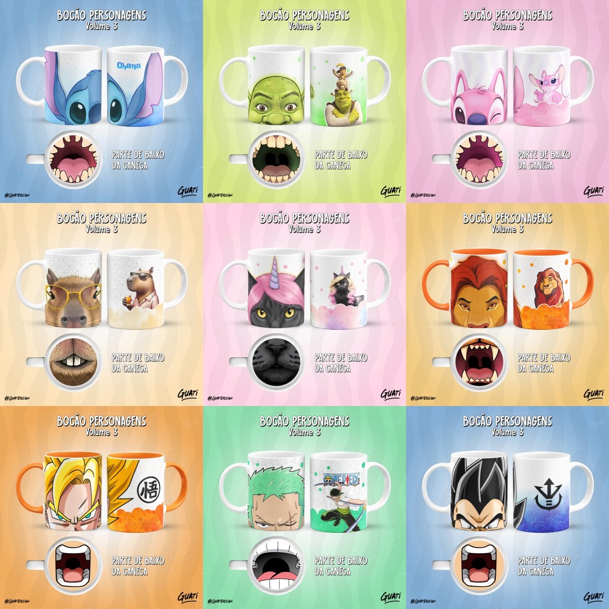 17 - BOCÃO VOL 3 Arquivo Caneca Personagens Bocão Vol 3 - Imagem 1