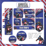 Arquivo Etiqueta Escolar CAPITÃO AMERICA