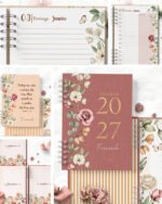 Arquivo Combo 6 Agendas 2027 Perm com/sem horário - Floral Romântico