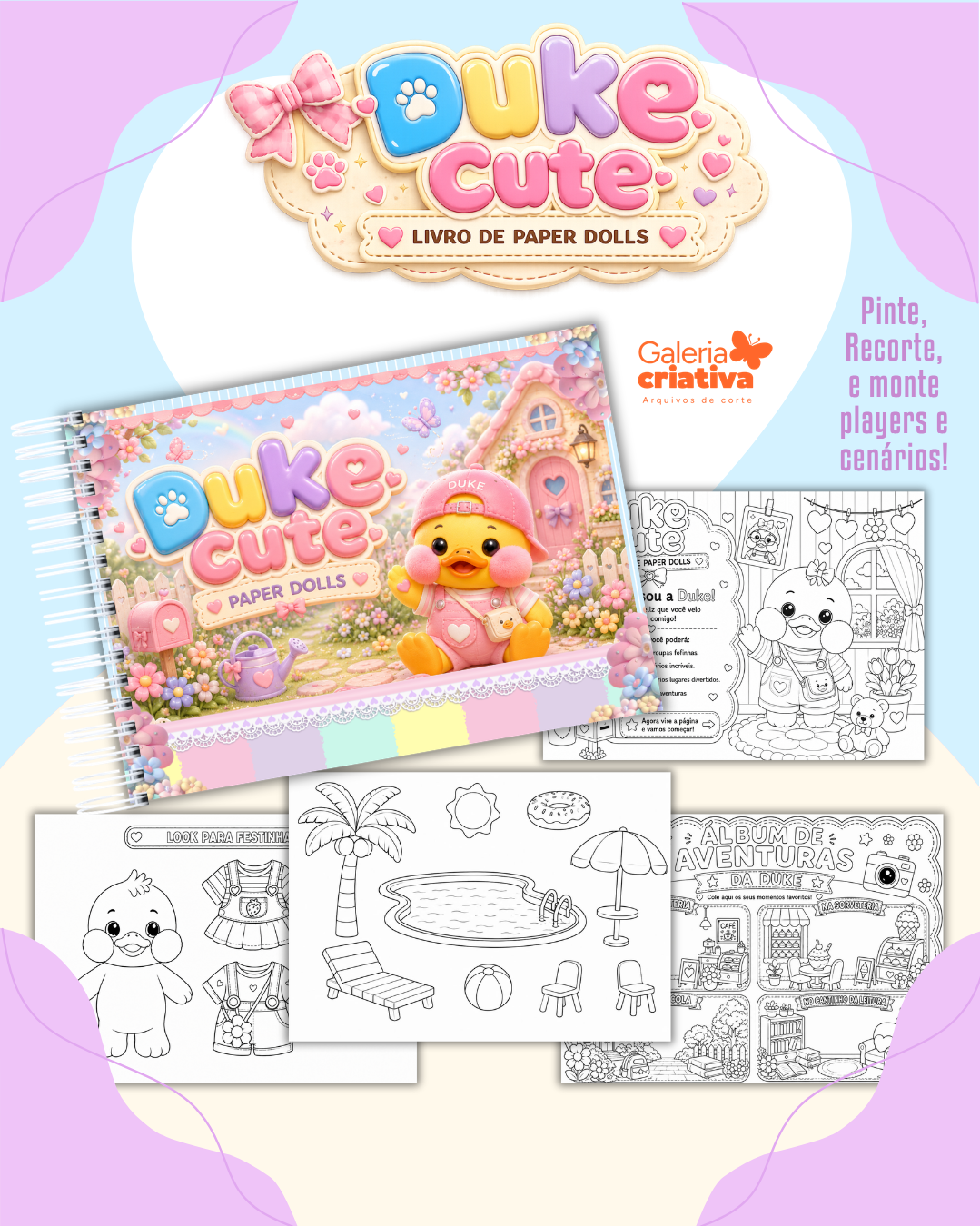 17) DUKE CUTE Arquivo Livrinho Paper Dolls Duke Cute – Para Colorir - Imagem 1