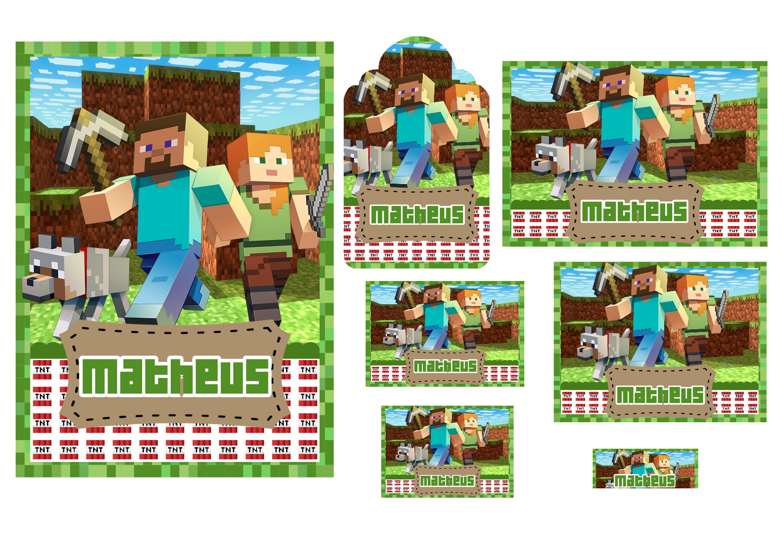 17 - Minecraft Arquivo Etiqueta Escolar Minecraft - Imagem 1