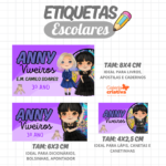 Arquivo Etiqueta Escolar WANDINHA CUTE