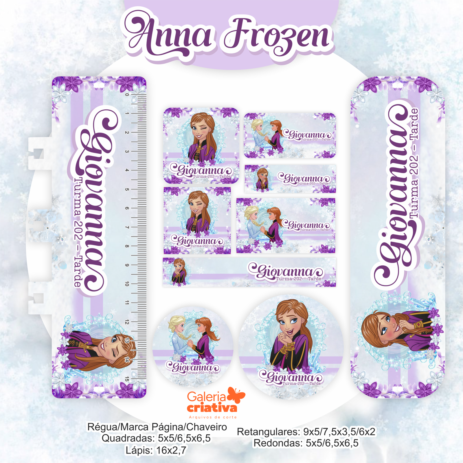 18 - ANNA FROZEN Arquivo Etiqueta Escolar ANNA FROZEN - Imagem 1