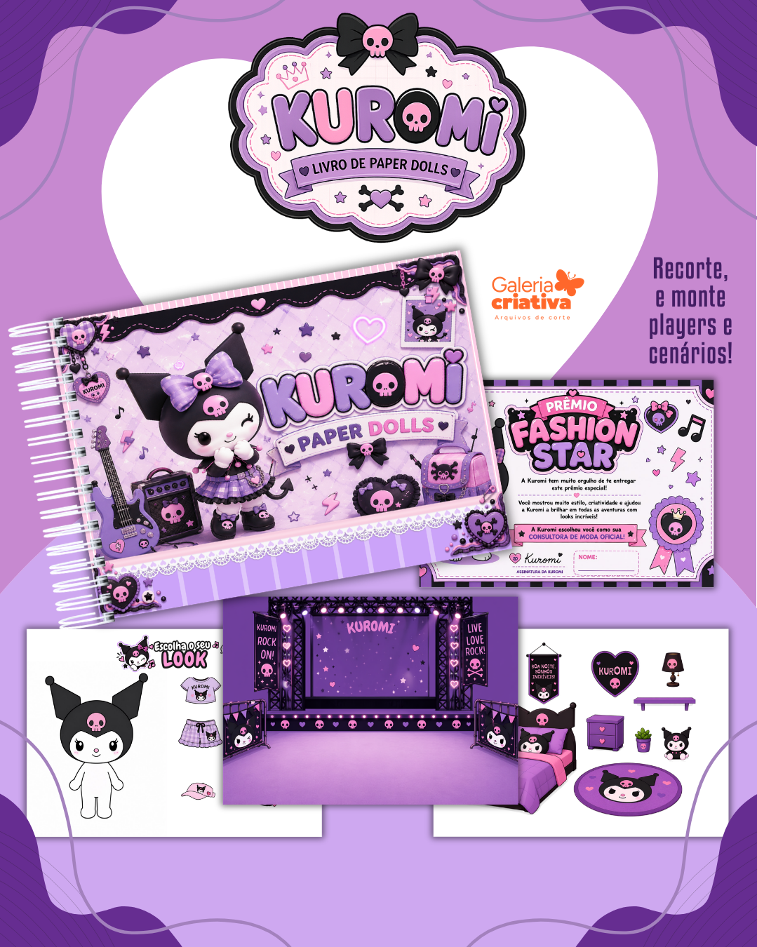 18) KUROMI Arquivo Livrinho Paper Dolls Kuromi - Imagem 1