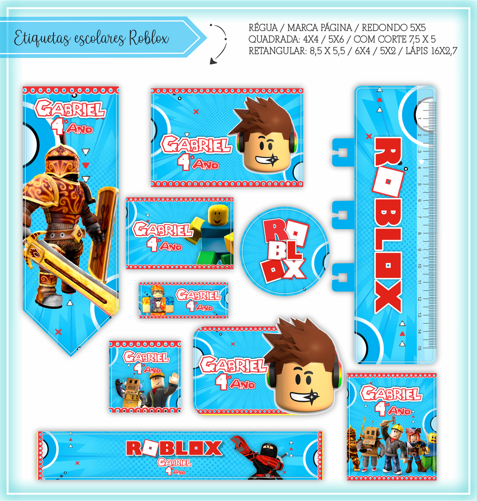 18 - Roblox Arquivo Etiqueta Escolar Roblox - Imagem 1