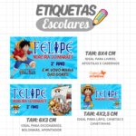 Arquivo Etiqueta Escolar ONE PIECE