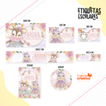 Arquivo Etiqueta Escolar ANIMAIS CUTE MENINA