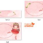 Arquivo Etiqueta Escolar BAILARINA VERMELHA