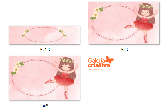 2 - BAILARINA VERMELHA Arquivo Etiqueta Escolar BAILARINA VERMELHA - Imagem 1