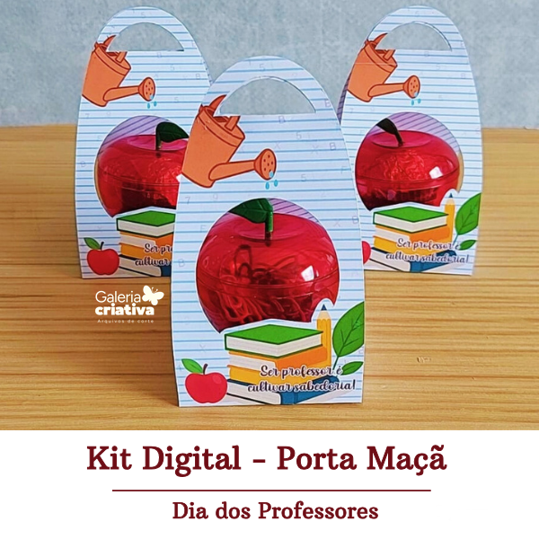 2 - Porta Maçã Acrilica Arquivo Dia dos Professores Porta Maça Acrilica - Imagem 1
