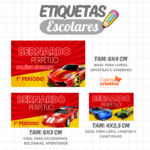 Arquivo Etiqueta Escolar HOTWEELS VERMELHO